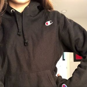Black champion hoodie